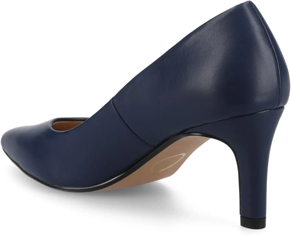 Journee Collection Womens Scylee Stiletto Heel Dress Pumps Cushioned Slip On Pointed Closed Toe Fashion Shoe