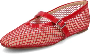 Journee Womens cushioned footbed Mesh Fabric Flats Flat Sole Casha Mary Jane Flats Buckle