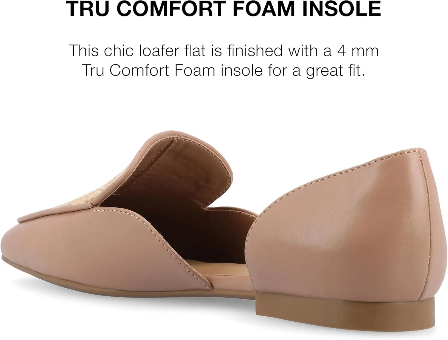 Journee Womens Kennza Tru Comfort Foam Soft Faux Leather Slip On Flats
