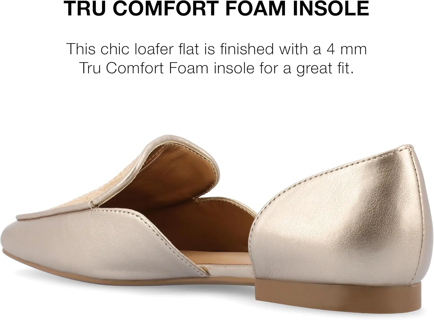 Journee Womens Kennza Tru Comfort Foam Soft Faux Leather Slip On Flats