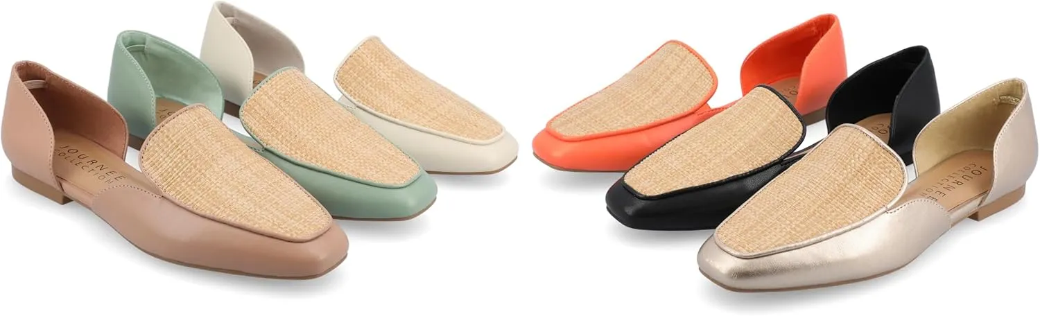 Journee Womens Kennza Tru Comfort Foam Soft Faux Leather Slip On Flats