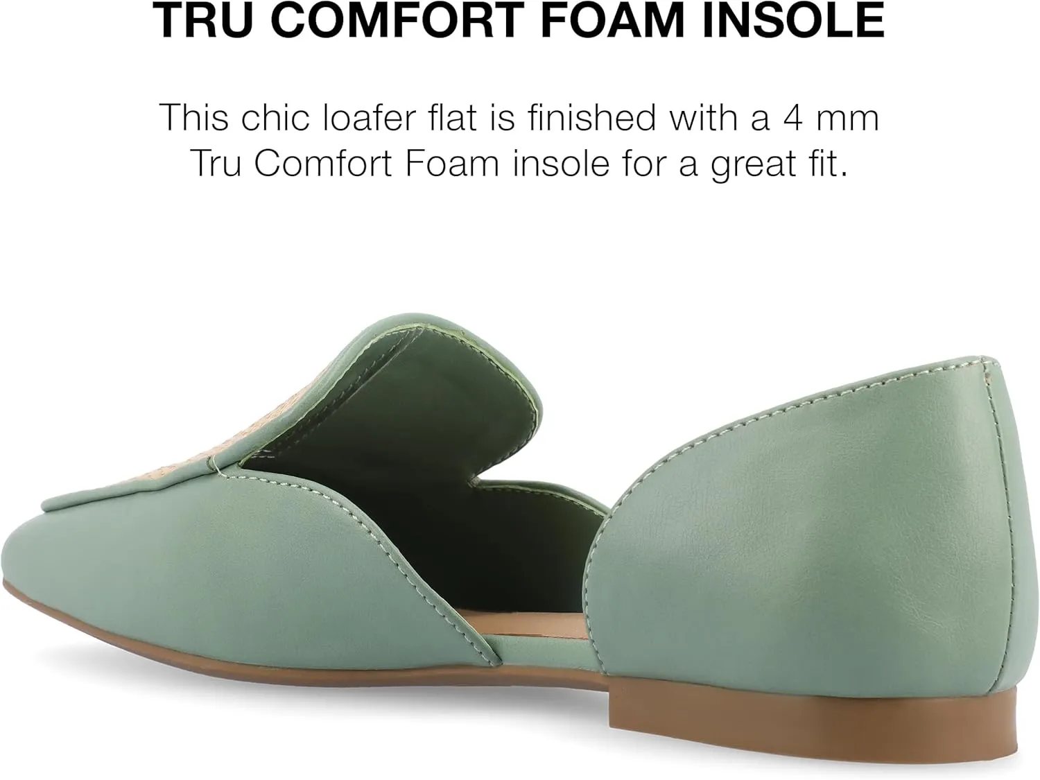 Journee Womens Kennza Tru Comfort Foam Soft Faux Leather Slip On Flats