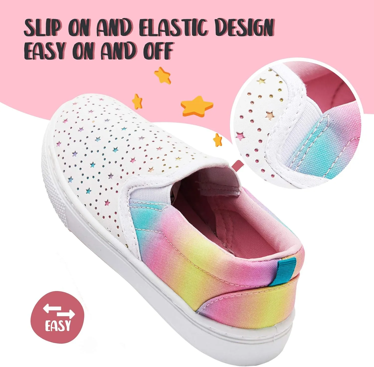 K KomForme Kids Shoes Toddlers Canvas Sneakers Slip on Walking Tennis Shoes for Boys Girls(Toddler/Little Kids/Big Kids)