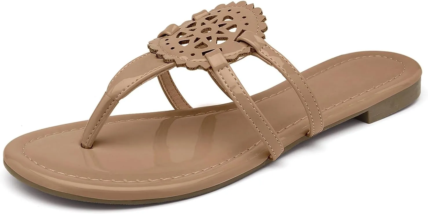 katliu Women's Flat Sandals Flip Flop Sandals Comfortable Dressy Thong Sandals