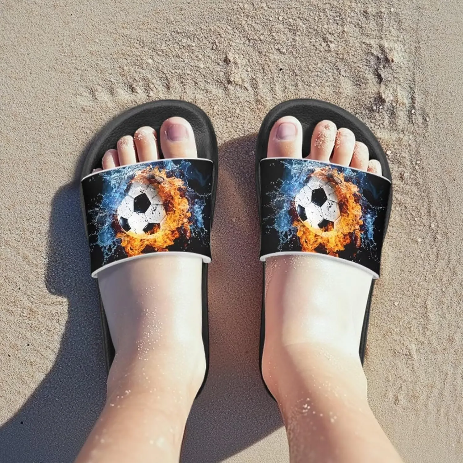 Kids Slide Sandals Novelty Ball Car Slides for Boys Non-slip Summer Slippers Beach Pool Shoes
