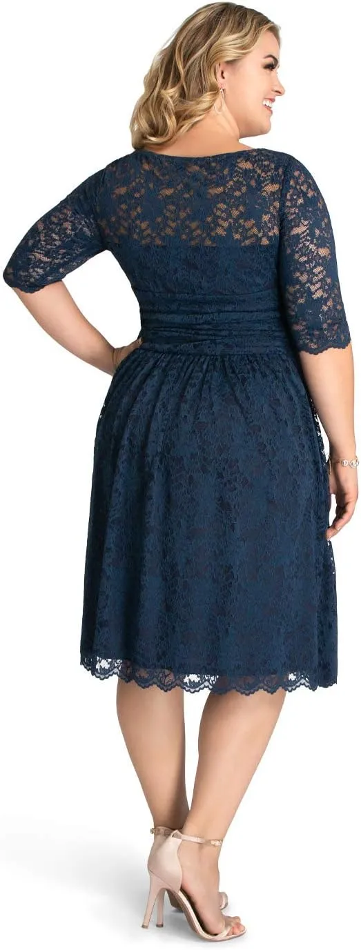 Kiyonna Women's Plus Size Scalloped Luna Lace Dress
