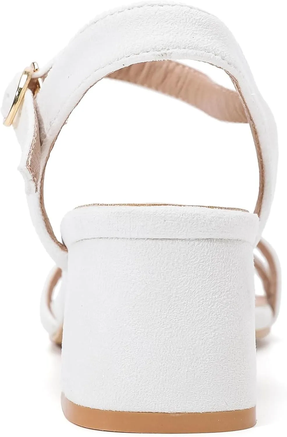 kkdom Women's Open Toe Ankle Strap Glitter Sandals Pumps Low Block Chunky Heels Wedding Dress Shoes