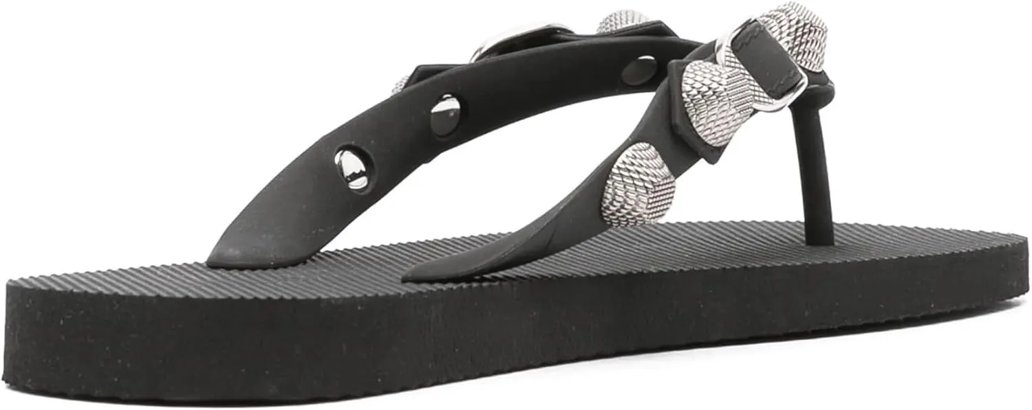 Kluolandi Studded Flip Flops for Women Beach Thong Sandals Comfortable Flat Slides Summer Slippers
