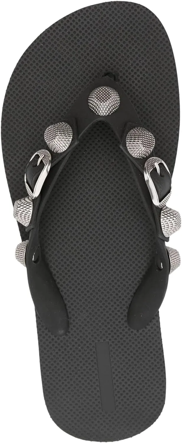 Kluolandi Studded Flip Flops for Women Beach Thong Sandals Comfortable Flat Slides Summer Slippers