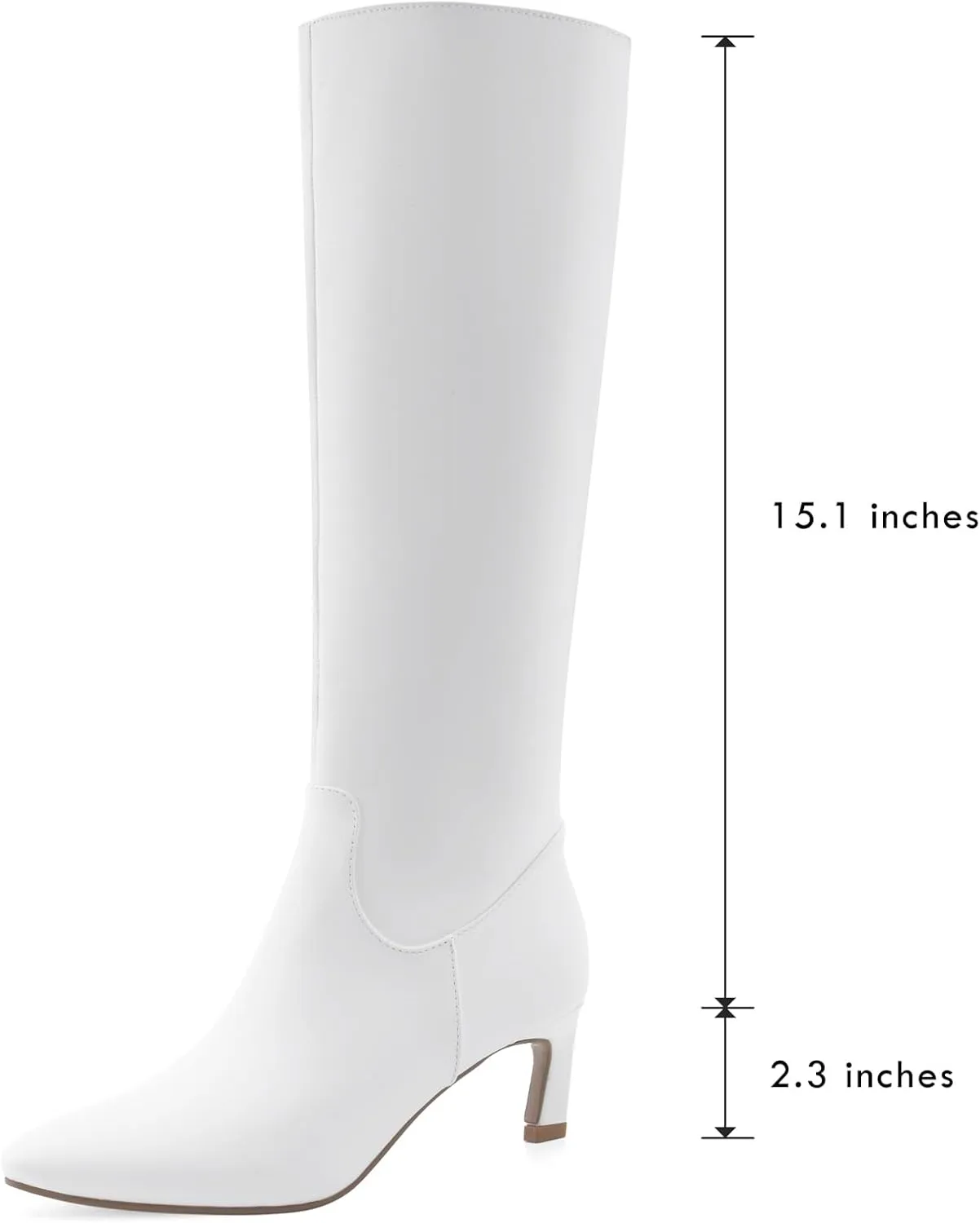 Knee High Boots for Women Kitten Heel Pointed Toe Low Mid Heel Long Tall Boots
