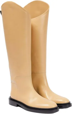 Knee High Leather Boots for Women - Comfortable Riding Boots with Low Heel