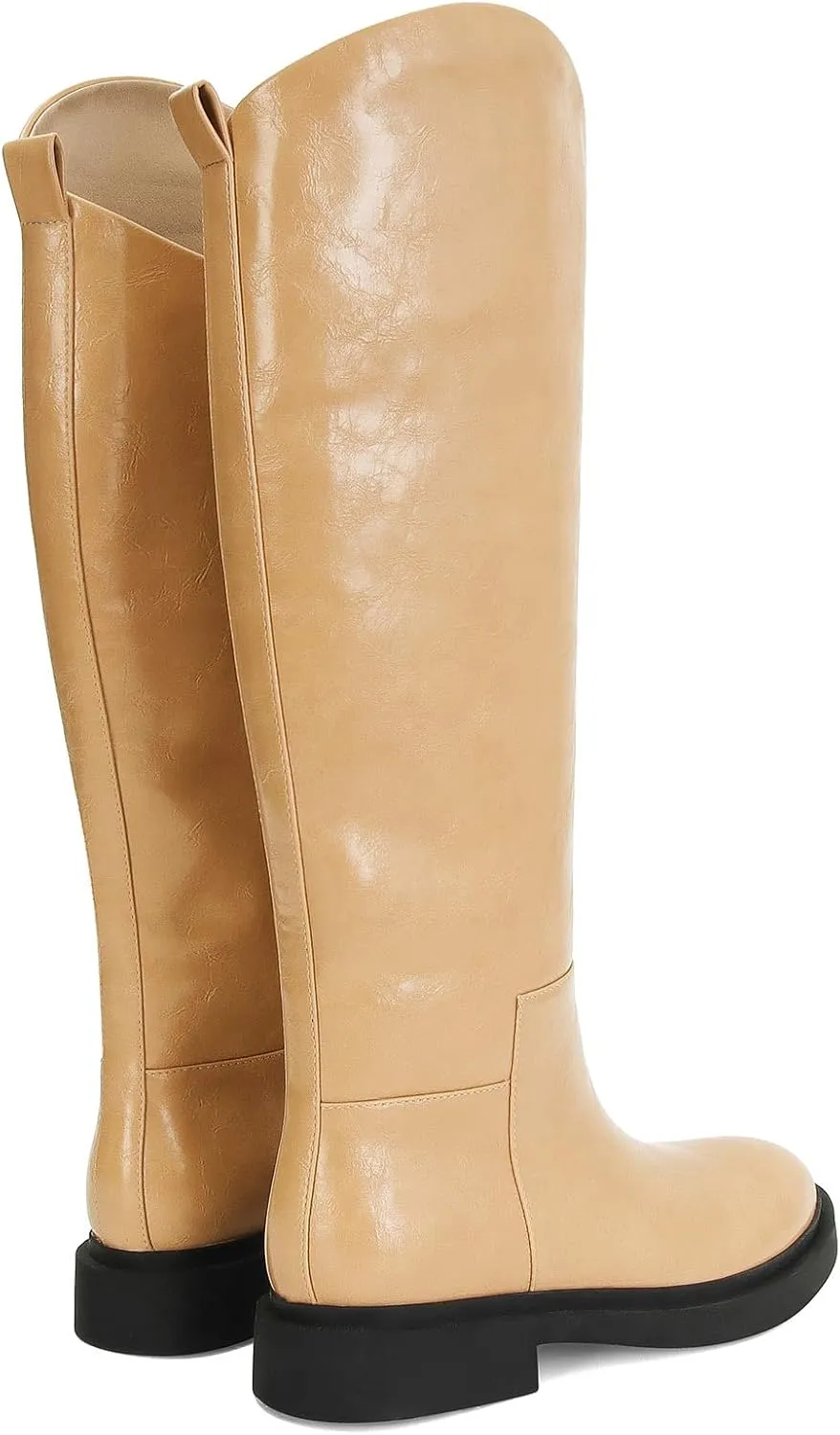 Knee High Leather Boots for Women - Comfortable Riding Boots with Low Heel