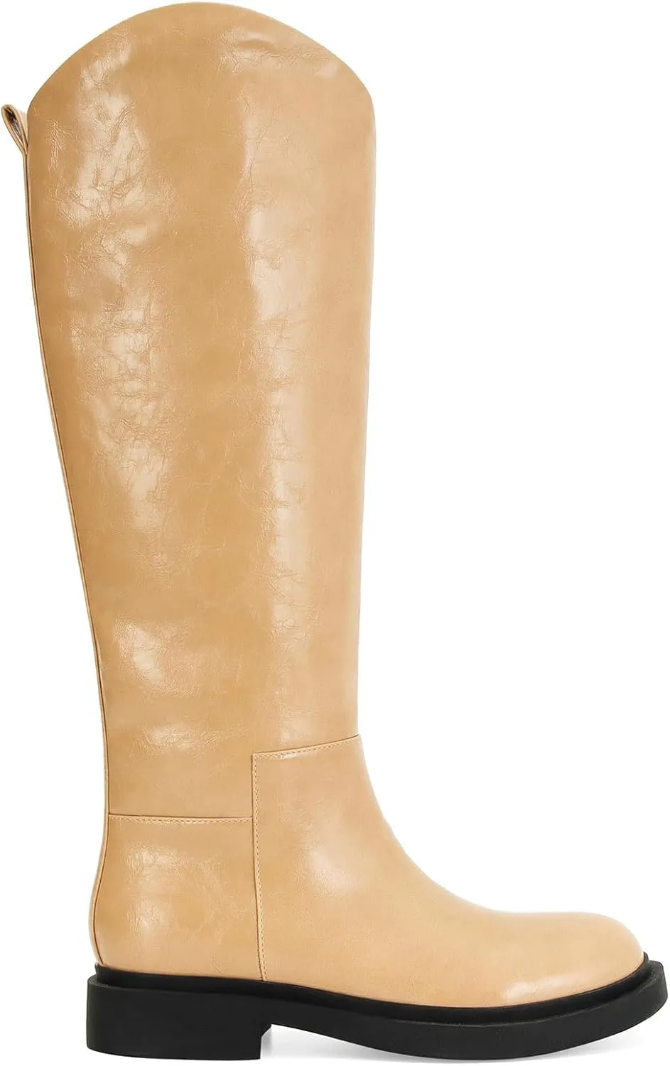 Knee High Leather Boots for Women - Comfortable Riding Boots with Low Heel
