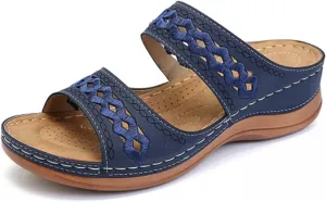 Ladmiple Orthopedic Sandals For Women Dressy Summer Comfortable Orthotic Flip Flops Casual Walking Slides with Arch Support