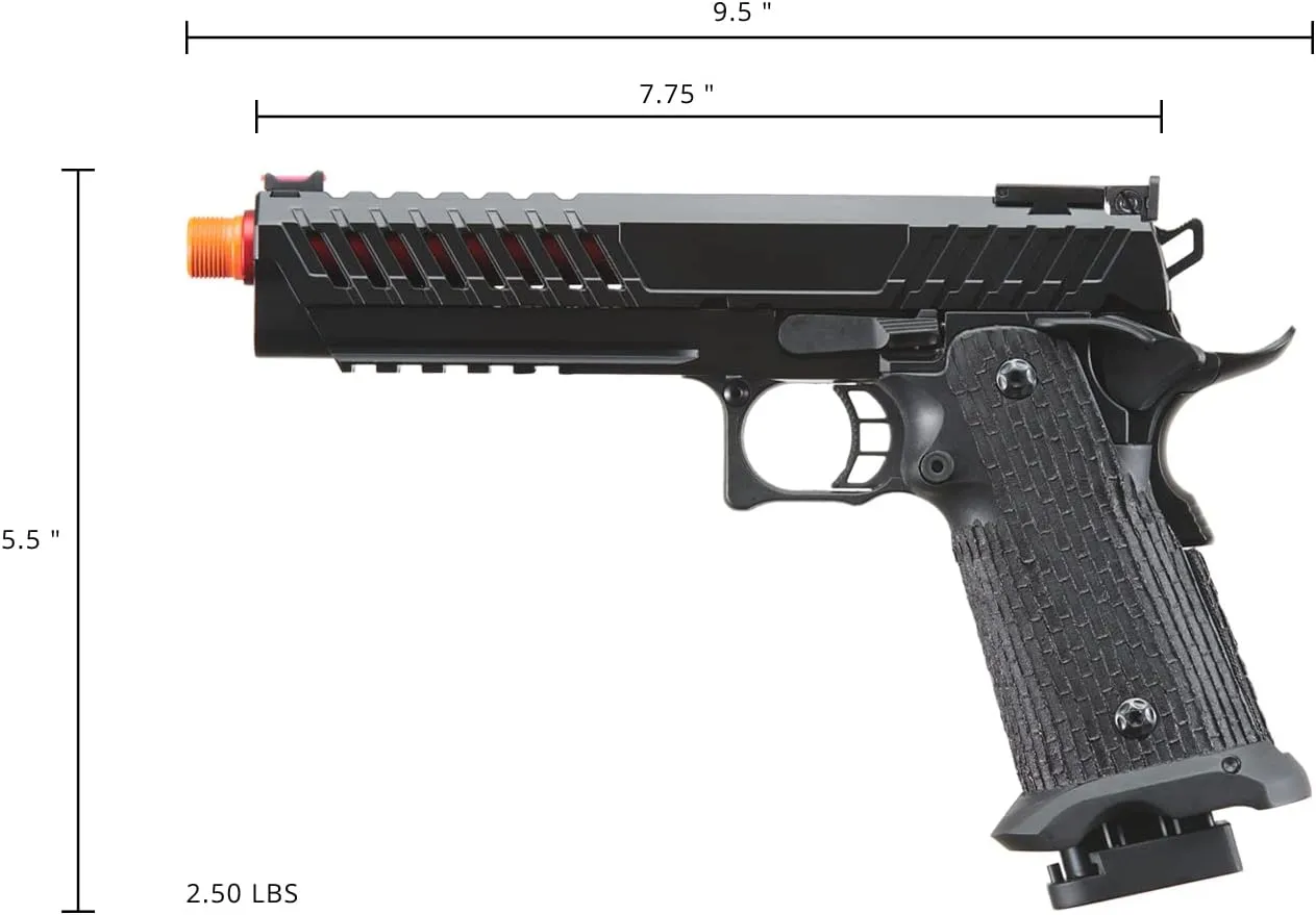 Lancer Tactical Knightshade Hi-Capa Gas Blowback Full Steel Airsoft Pistol
