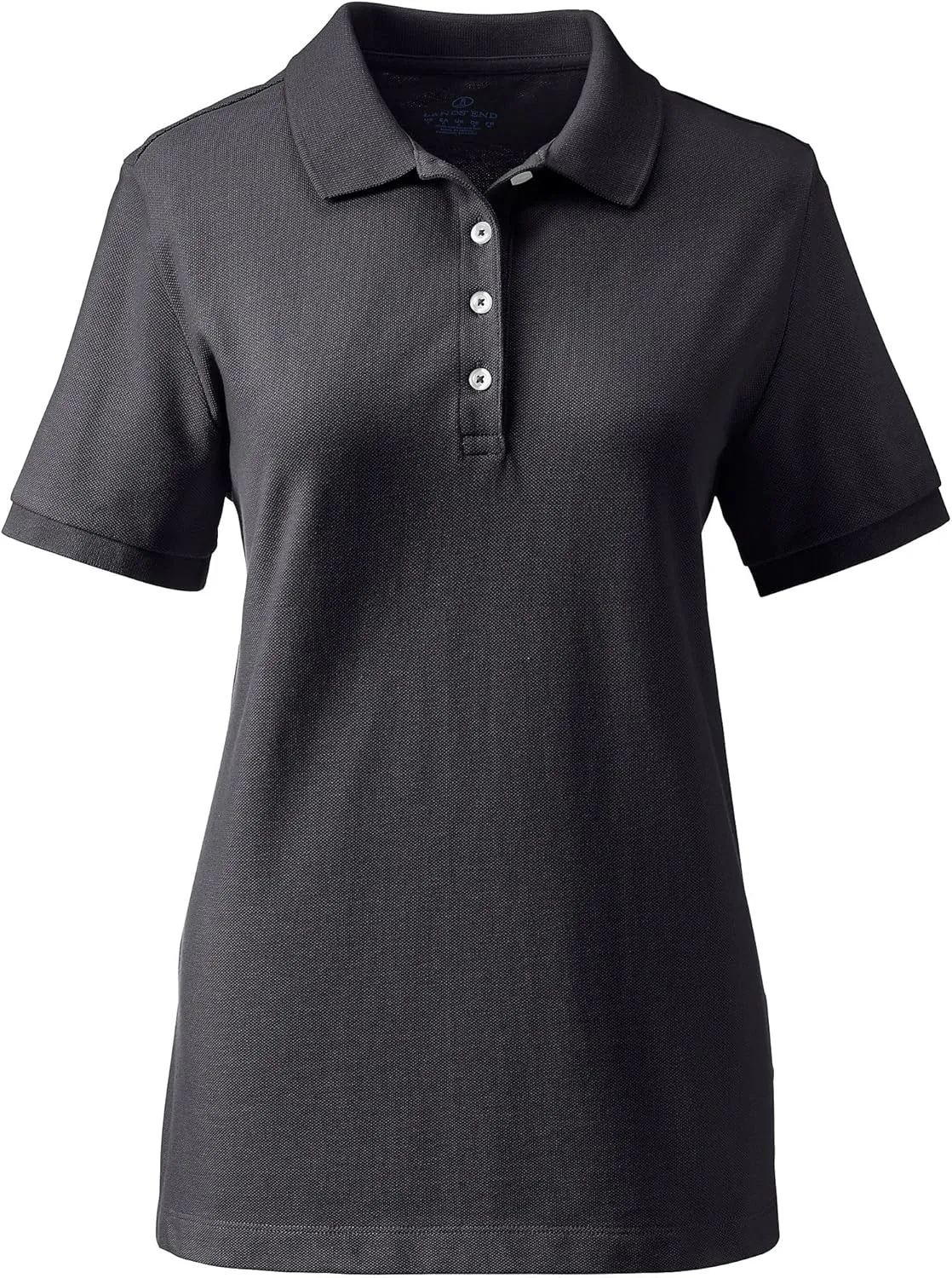 Lands' End School Uniform Women's Banded Short Sleeve Fem Fit Mesh Polo