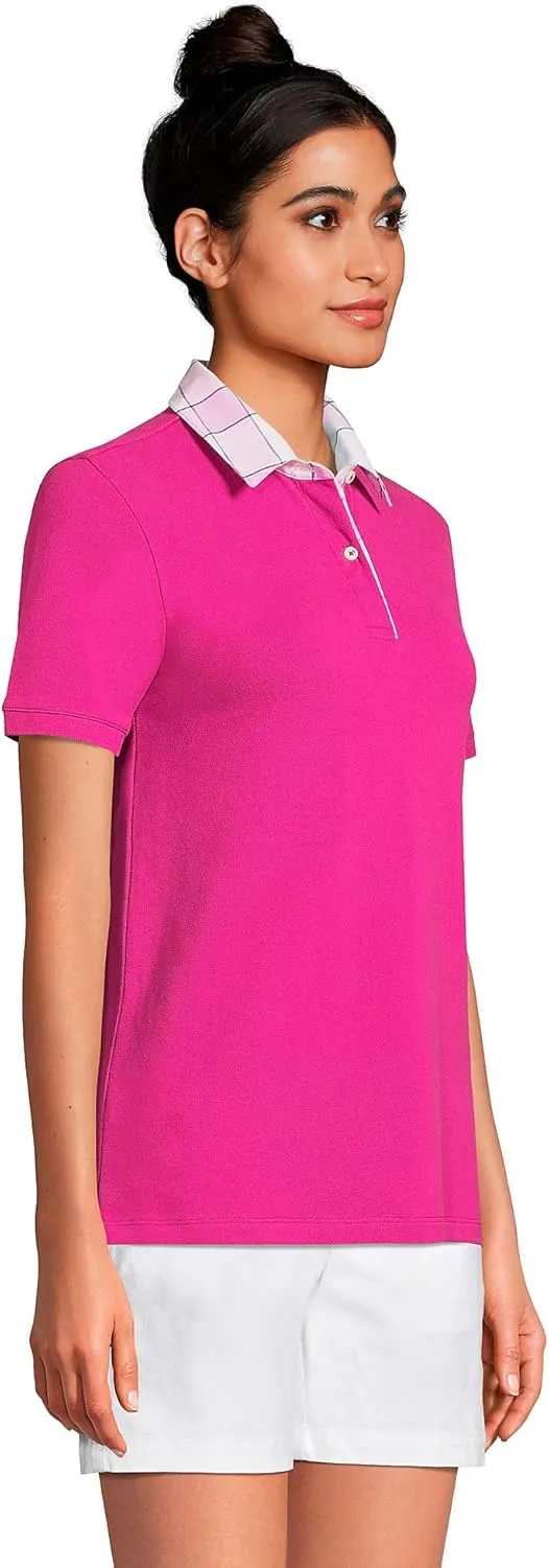 Lands' End Women's Mesh Cotton Short Sleeve Polo Shirt