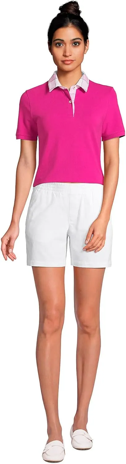 Lands' End Women's Mesh Cotton Short Sleeve Polo Shirt