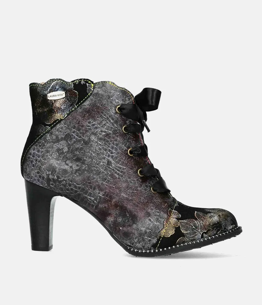 Laura Vita Gorgeous Black High Heel Ankle Boots
