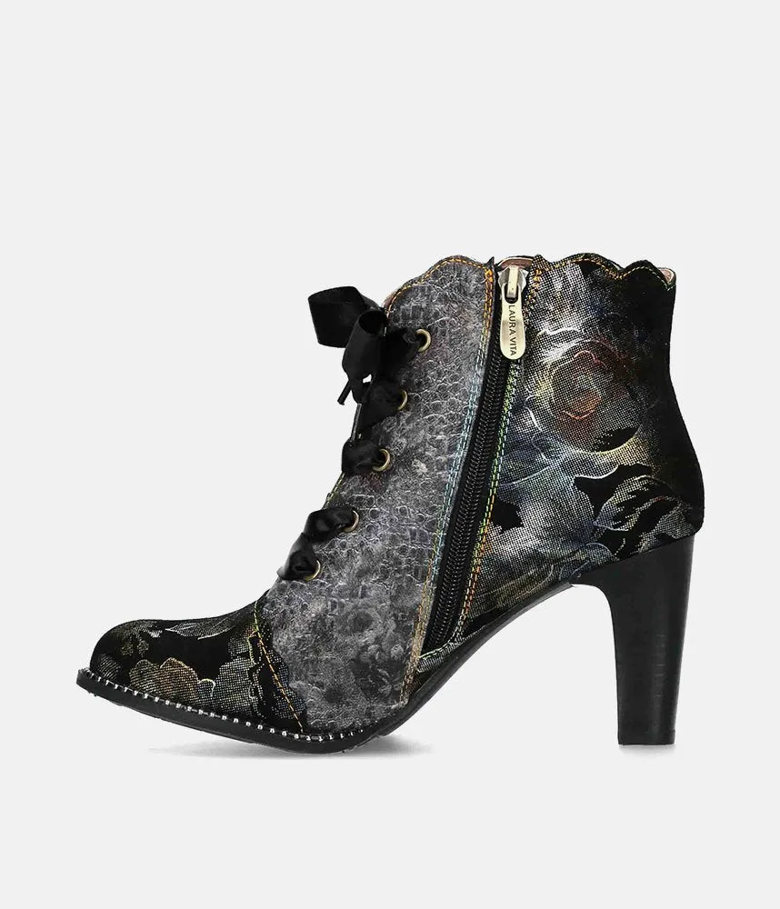Laura Vita Gorgeous Black High Heel Ankle Boots