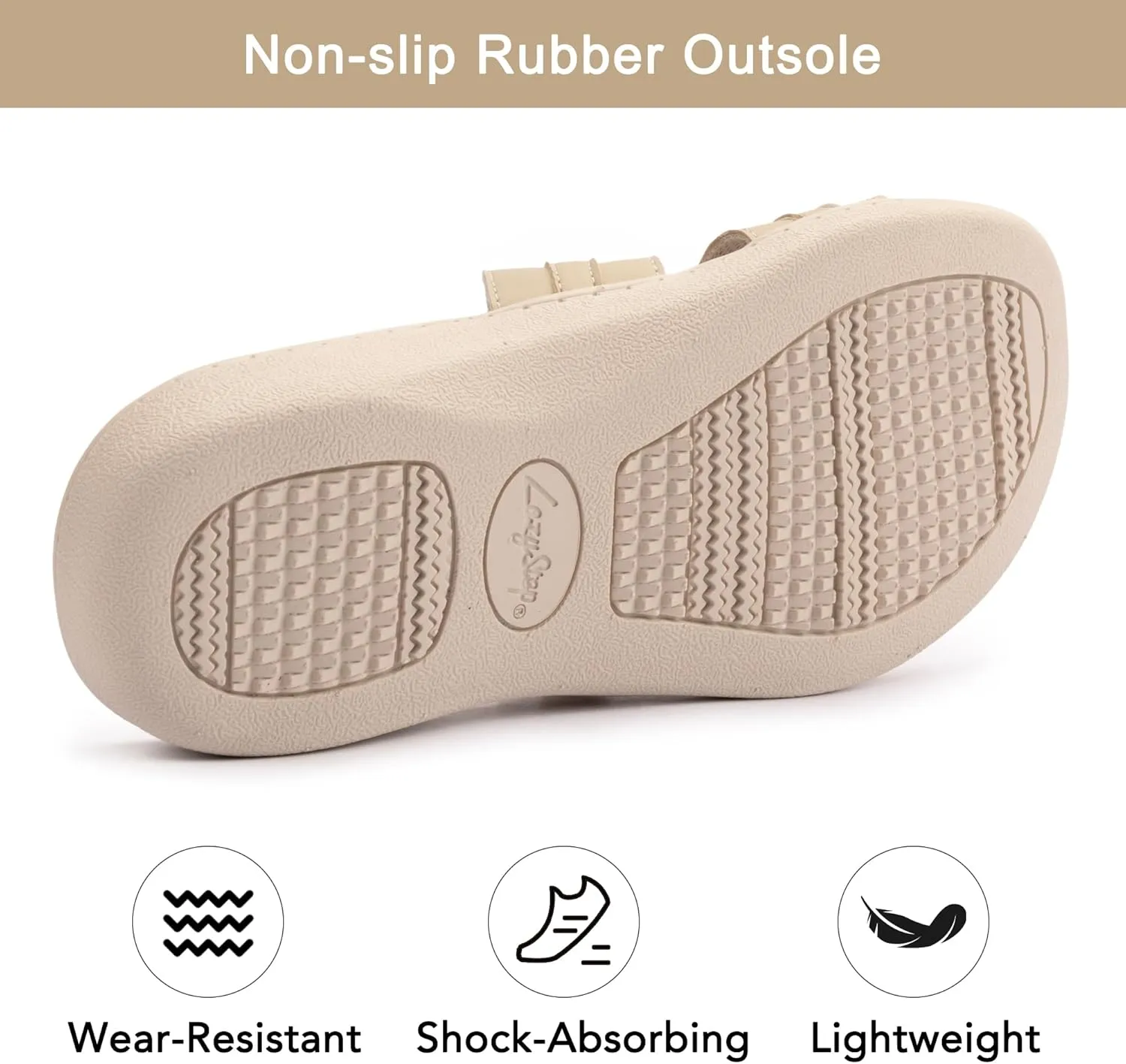 LazyStep Women's Orthotic Slide Sandals, Lightweight Flip Flops, Athletic Slip On with Arch Support