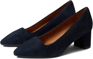 LEHOOR Women's Chunky Block Heels Pointed-Toe Slip-on Pumps 2 inch Heel Dress Shoes Comfortable Closed Toe Sandals for Office Ladies Matte Crocodile Suede Classic Work Party Wedding Spring 4-11 M US