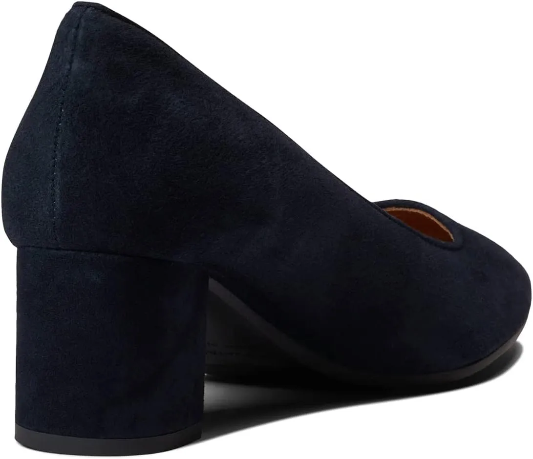 LEHOOR Women's Chunky Block Heels Pointed-Toe Slip-on Pumps 2 inch Heel Dress Shoes Comfortable Closed Toe Sandals for Office Ladies Matte Crocodile Suede Classic Work Party Wedding Spring 4-11 M US