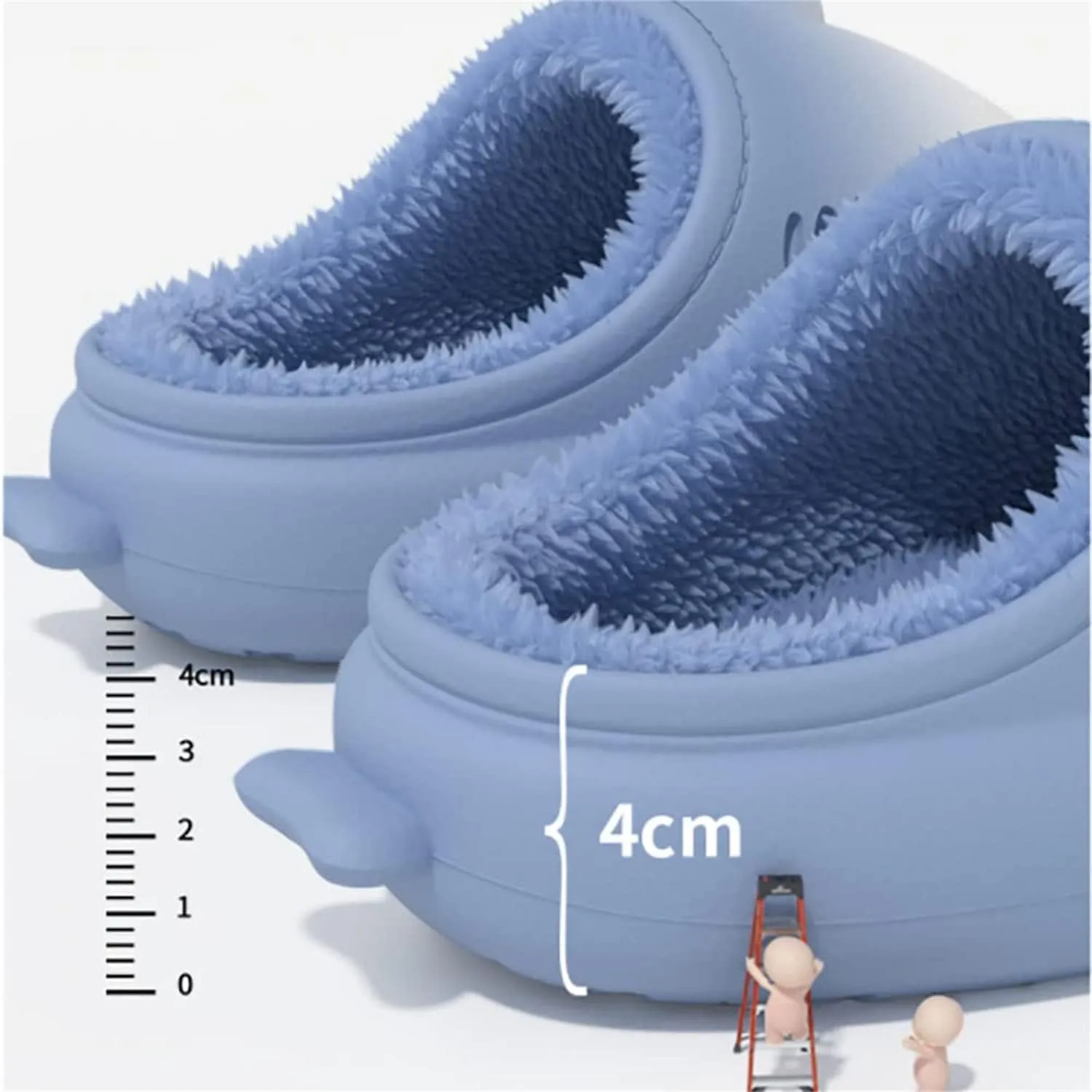 LELEBEAR Shark Slides Winter Warm Slippers, Adult Waterproof Unisex Winter Warm Plush Comfy Non-Slip Shark Slippers