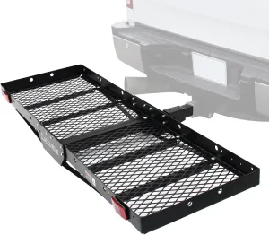 LIEKUMM 60''x20'' 750 lbs Capacity Trailer Hitch Cargo Carrier, Heavy-Duty Hitch-Mounted Cargo Hitch Carrier for Vehicles