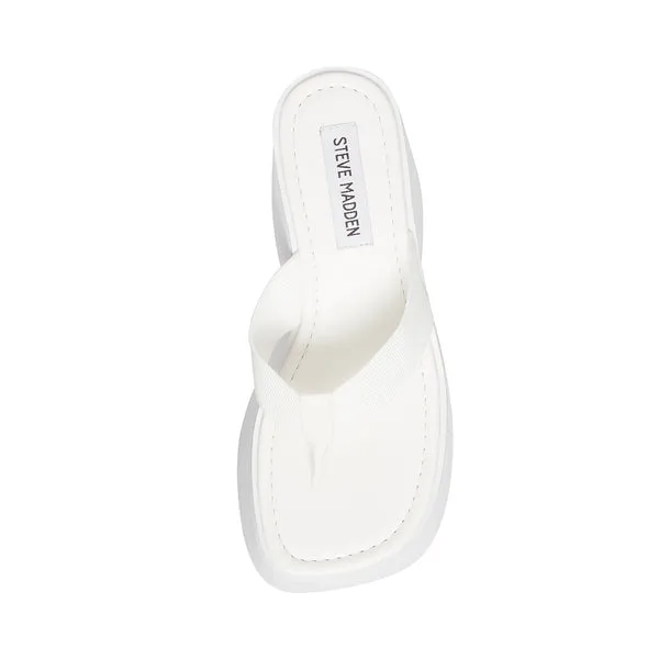 Lightweight Slip Heeled White On Timely delivery Platform Toe Gwen Open Steve Madden Sandals Special offer
