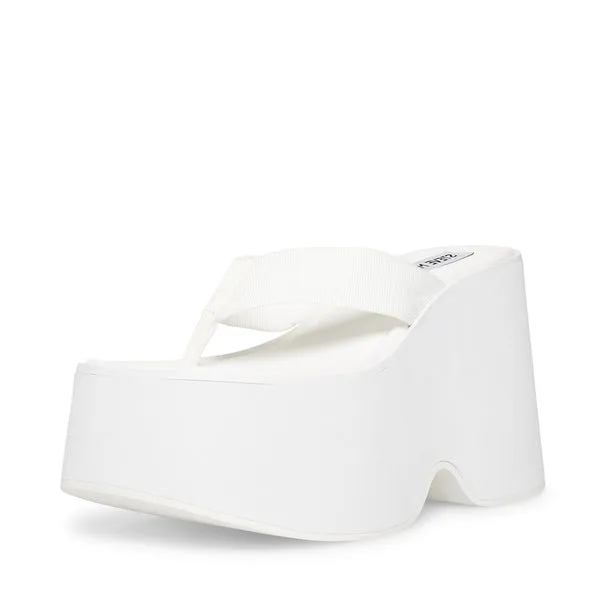 Lightweight Slip Heeled White On Timely delivery Platform Toe Gwen Open Steve Madden Sandals Special offer