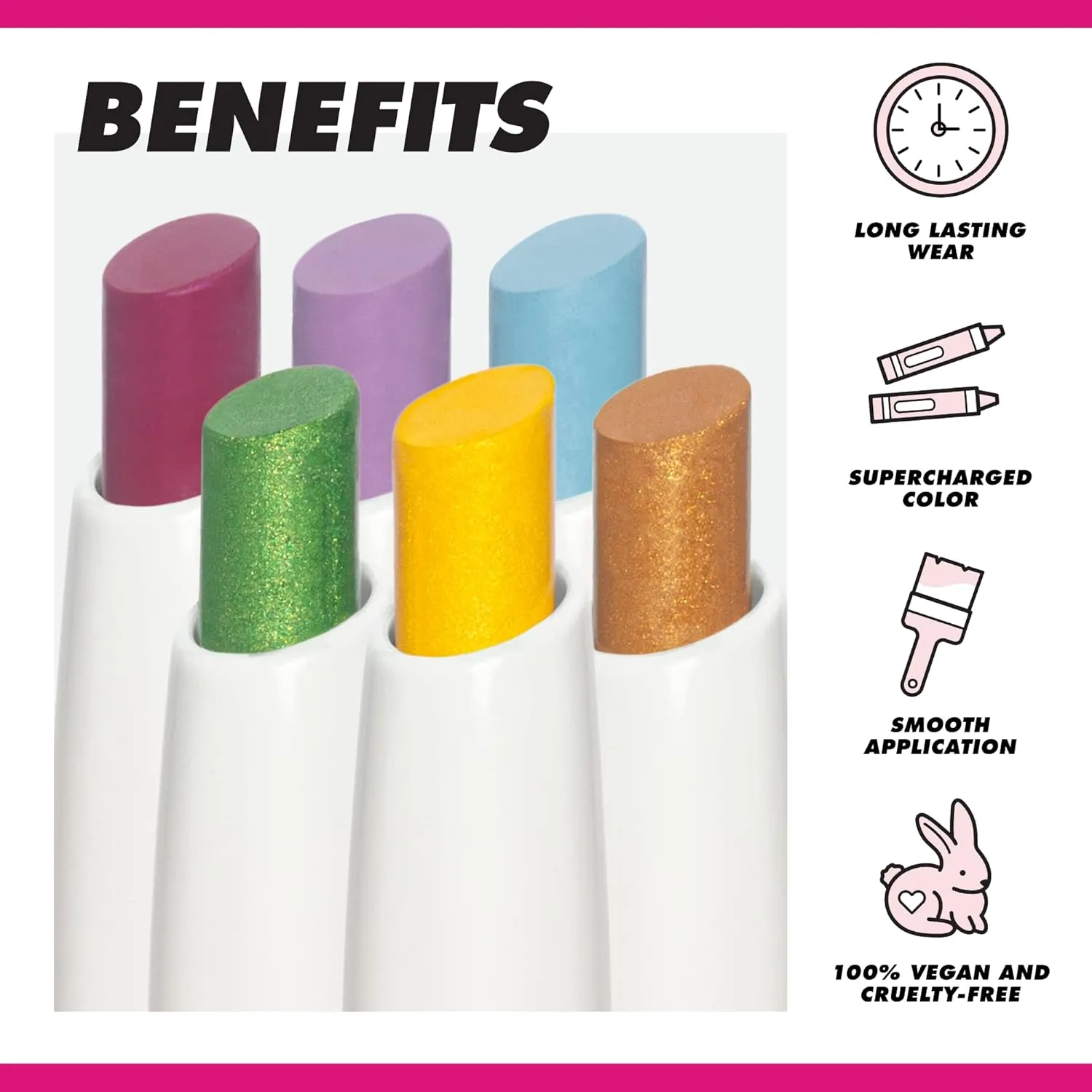 Lime Crime Electric Slide Eyeshadow & Brush Stick, OMG - Lightweight 2-in-1 Eyeshadow Smudge Stick with Angled Brush for Long Lasting & Natural Color or Glow - Vegan & Cruelty-Free