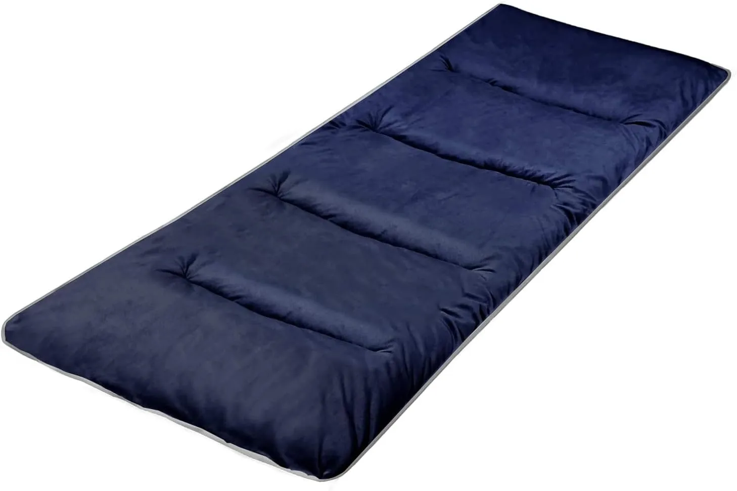 LITA XL Cot Pads for Camping, Soft Comfortable Cotton Thick Sleeping Cot Mattress Pad 72"x26", Grey and Navy Blue (Only Pad)