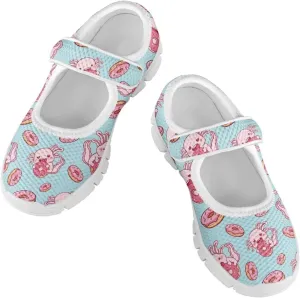 Little Girls Mary Jane Dress Shoes Princess Flats Shoes Mesh Breathable Walking Sneakers for School,Wedding Party