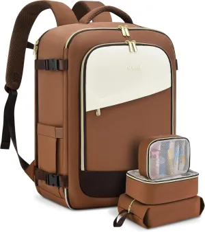 LOVEVOOK Travel Backpack for Women, 40L Carry On Backpack Flight Approved, Large Personal Item Bag Fits 17 inch Laptop, TSA Approved Luggage with 3 Packing Cubes,Waterproof Weekender Gym Essentials