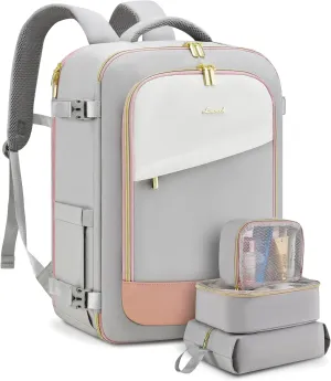 LOVEVOOK Travel Backpack for Women, 40L Carry On Backpack Flight Approved, Large Personal Item Bag Fits 17 inch Laptop, TSA Approved Luggage with 3 Packing Cubes,Waterproof Weekender Gym Essentials