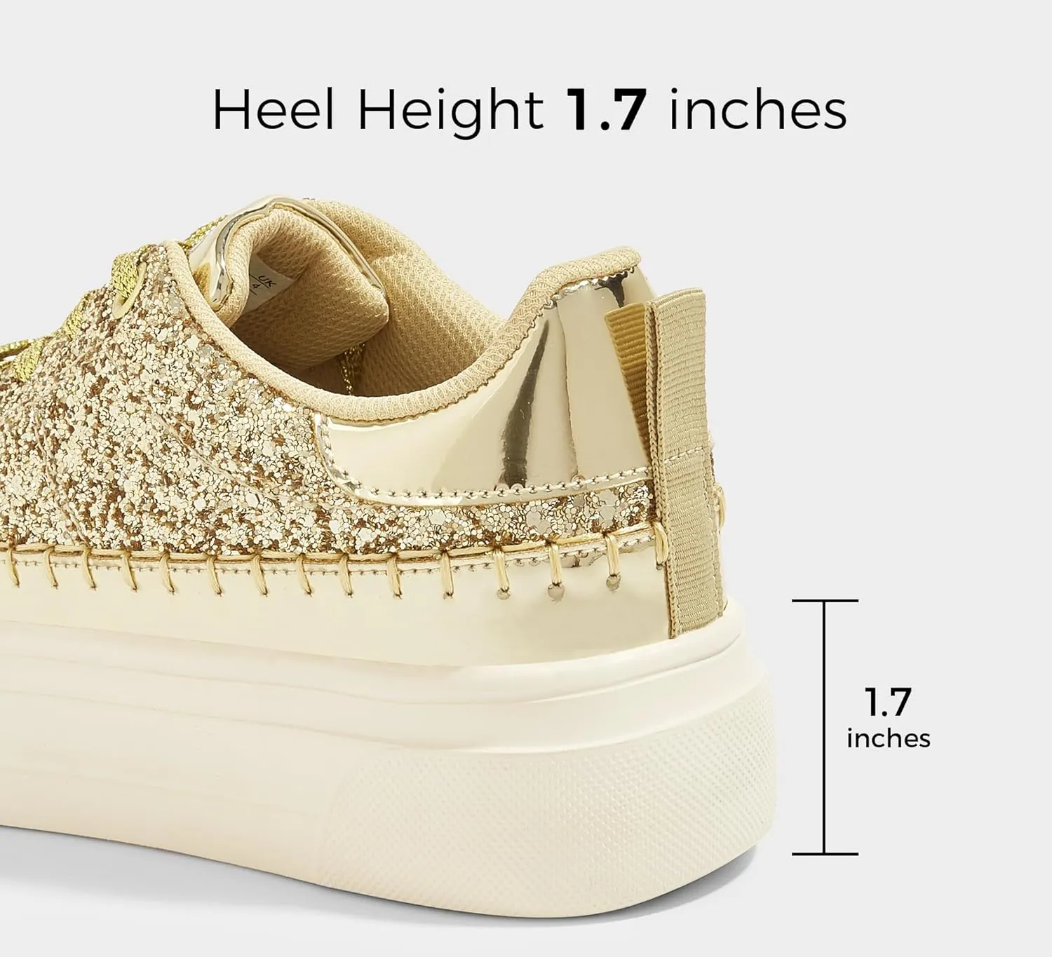 LUCKY STEP Platform Glitter Sneakers for Women Fashion Sparkly Bling Shiny Low Top Tennis Sneakers Faux Leather Casual Walking Shoes