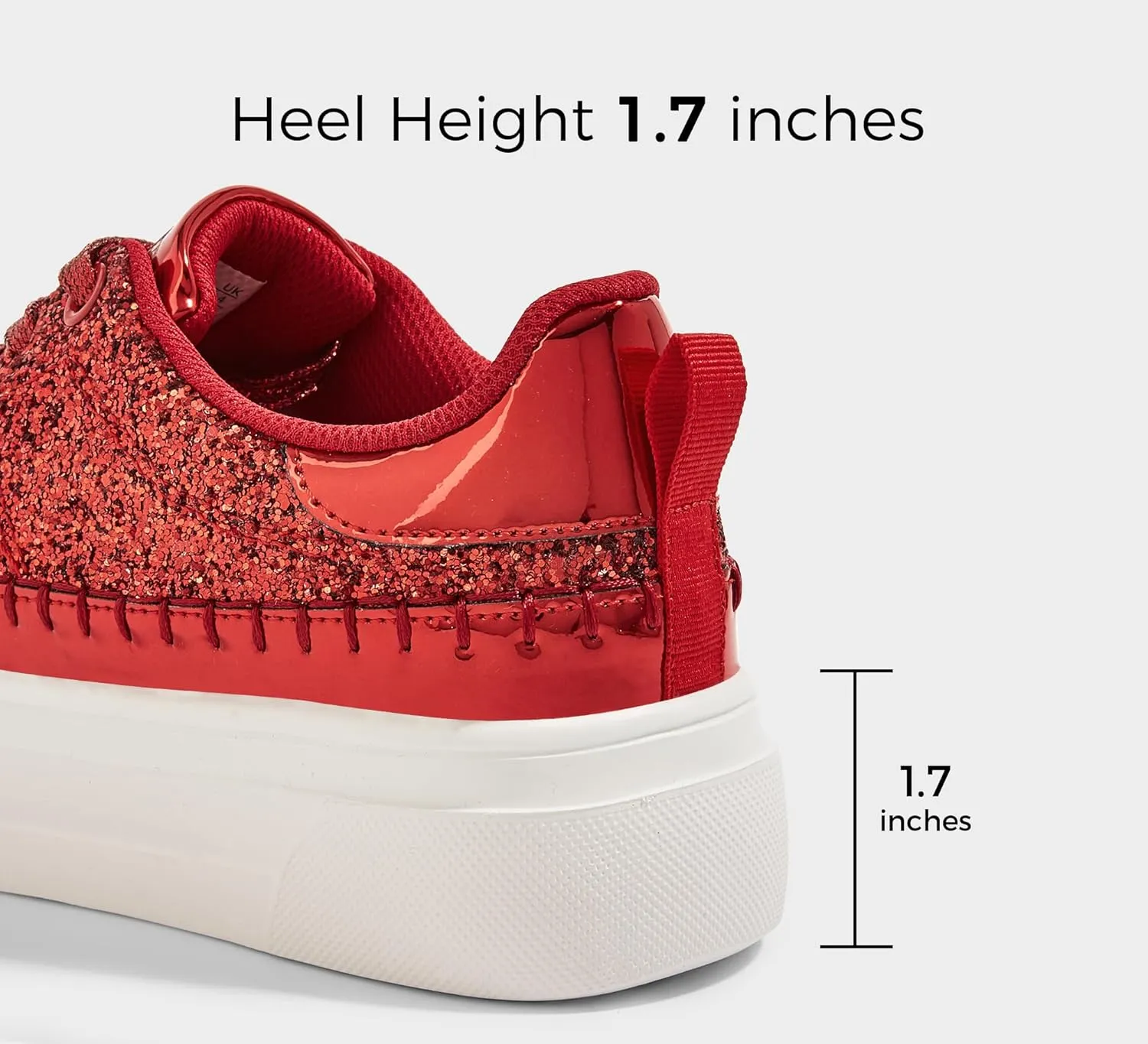 LUCKY STEP Platform Glitter Sneakers for Women Fashion Sparkly Bling Shiny Low Top Tennis Sneakers Faux Leather Casual Walking Shoes