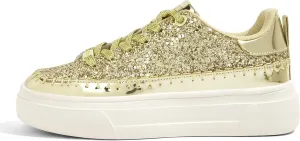 LUCKY STEP Platform Glitter Sneakers for Women Fashion Sparkly Bling Shiny Low Top Tennis Sneakers Faux Leather Casual Walking Shoes