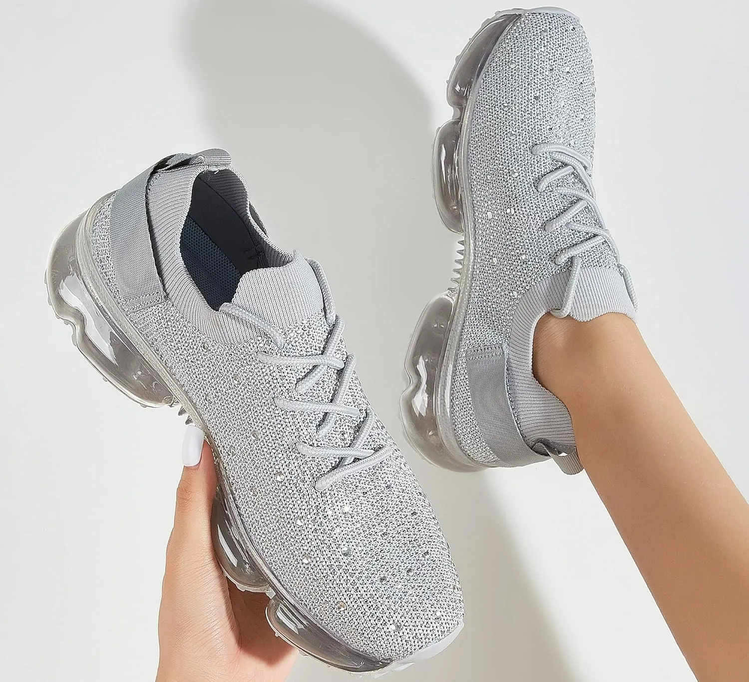LUCKY STEP Women Air Cushion Fashion Sneakers Breathable Casual Comfortable Lightweight Walking Shoes