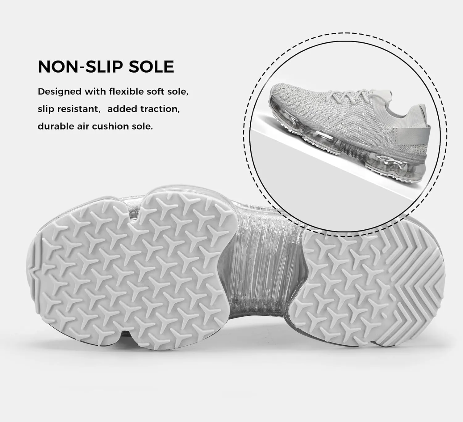 LUCKY STEP Women Air Cushion Fashion Sneakers Breathable Casual Comfortable Lightweight Walking Shoes