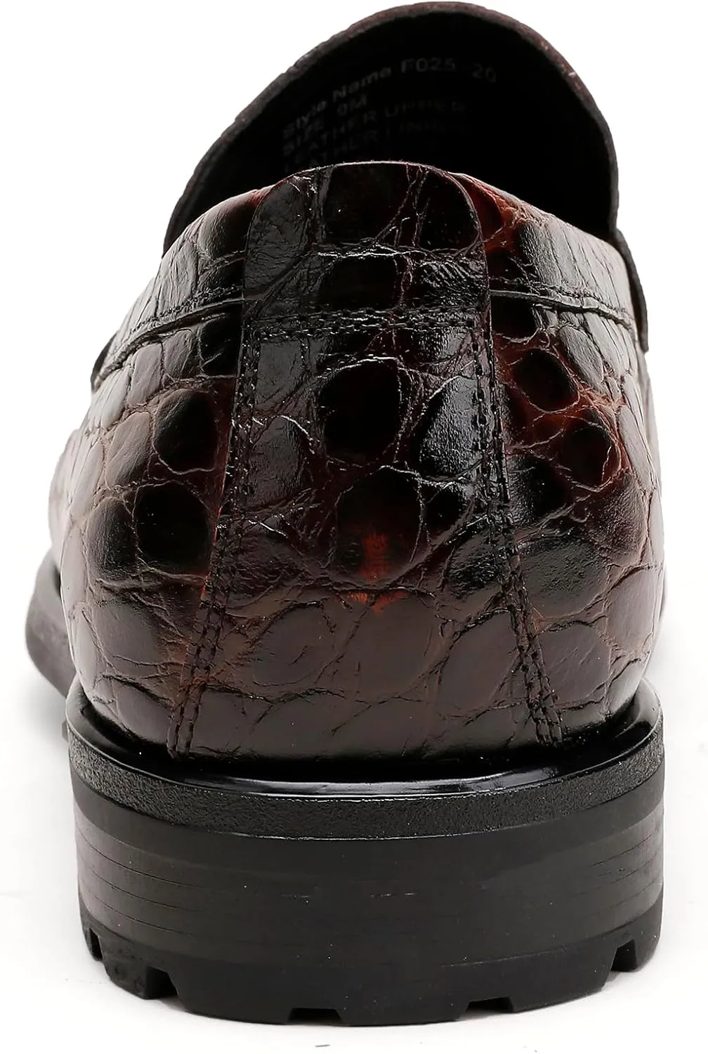 Luxury Leather Dress Shoes for Mens, Fashion Crocodile Printed Thick Sole Slip on Loafer Shoes for Gentleman, Business