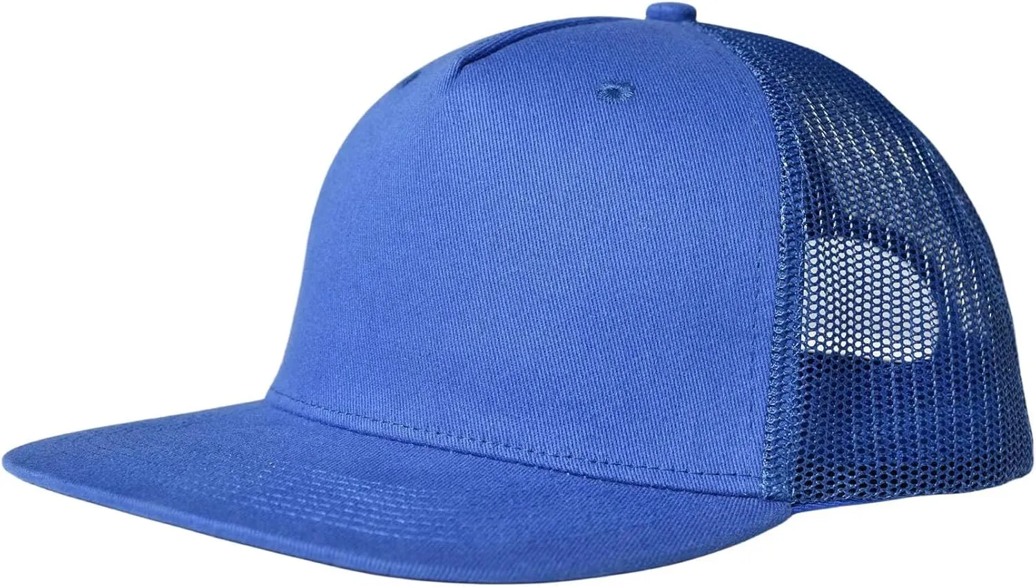 M-L, XL-XXL 5-Panel Mesh Back Trucker Flat Brim Hat
