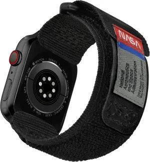 Made for Apple Watch Band, NASA Licensed Rugged Nylon Leather Sports Strap With Woven Loop Design For iWatch Ultra 2/1 49mm/46mm/45mm/44mm Tough Tactical Replacement Band For Series 10/9/SE