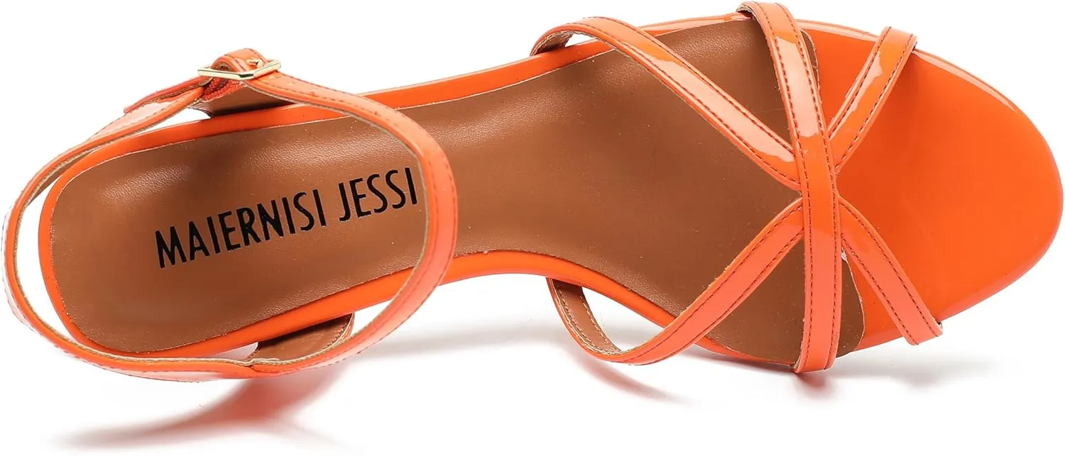 MAIERNISI JESSI Unisex Men's Women's Sandals Ankle Strap Cross Slingback Kitten Heel