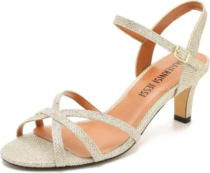 MAIERNISI JESSI Unisex Men's Women's Sandals Ankle Strap Cross Slingback Kitten Heel