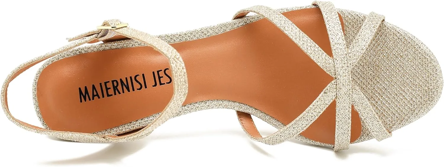 MAIERNISI JESSI Unisex Men's Women's Sandals Ankle Strap Cross Slingback Kitten Heel