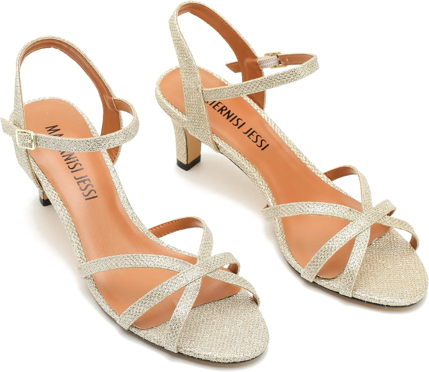 MAIERNISI JESSI Unisex Men's Women's Sandals Ankle Strap Cross Slingback Kitten Heel