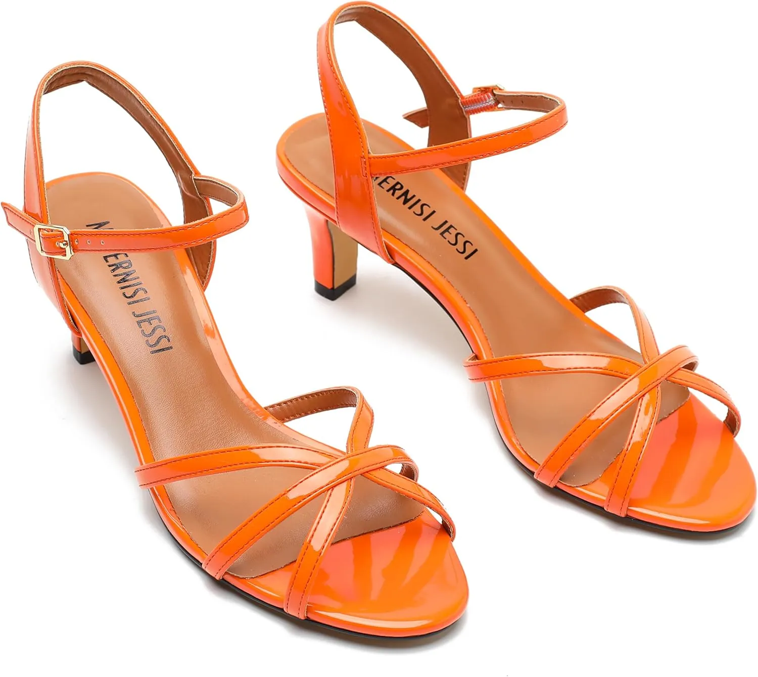 MAIERNISI JESSI Unisex Men's Women's Sandals Ankle Strap Cross Slingback Kitten Heel