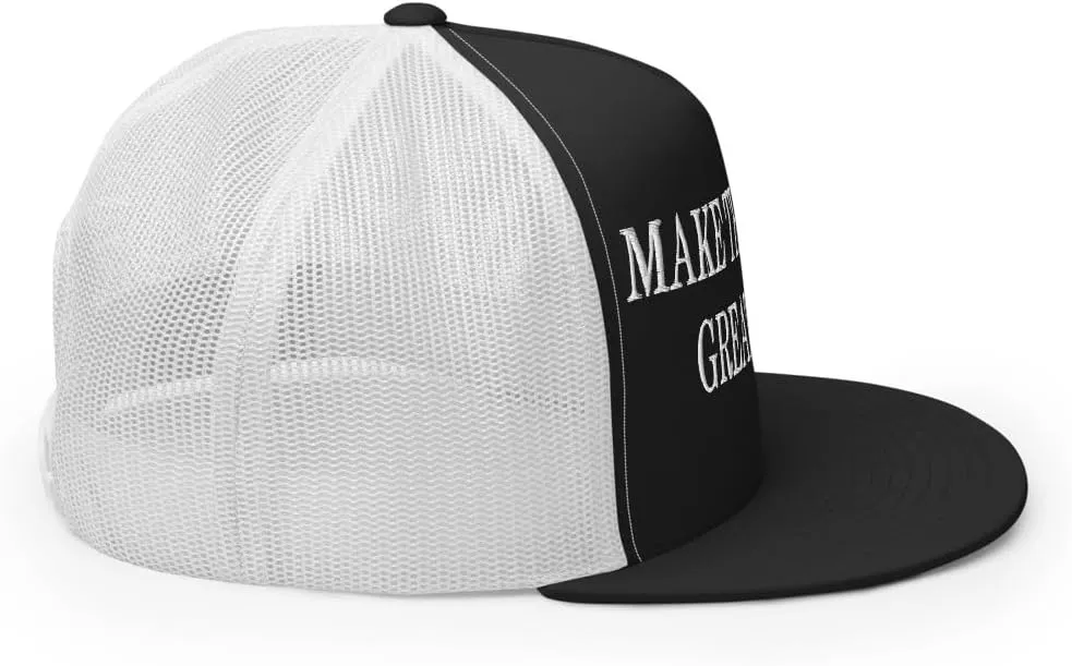 Make The Raiders Great Again Embroidered Mesh Flat Bill Brim Trucker Hat